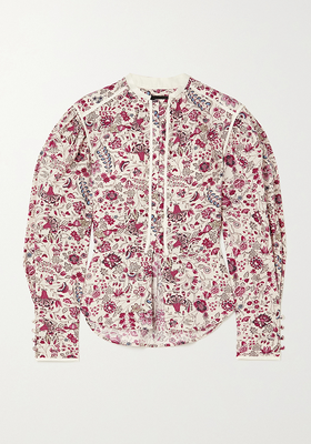 Silk-Trimmed Floral-Print Cotton-Poplin Blouse from Isabel Marant