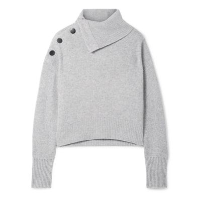 Oversized Button-Embellished Cashmere Sweater from Le Kasha