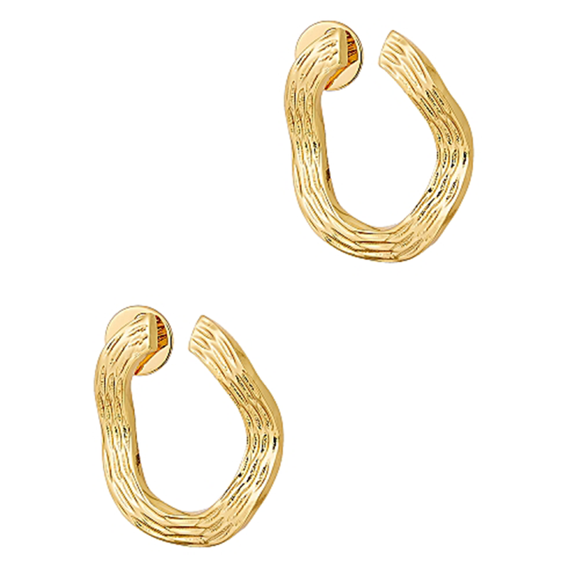 Écorce Dorée Gold-Plated Hoop Earrings from Anissa Kermiche