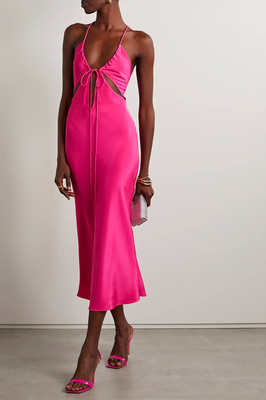 Triquetra Cutout Silk Satin Midi Dress from Christopher Esber