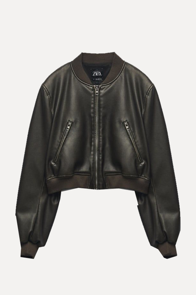 Faux Leather Bomber Jacket from Zara