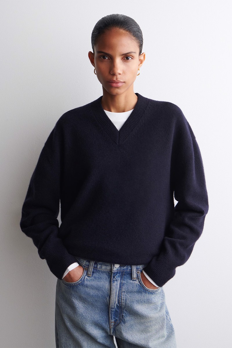   Rounded Wool V-Neck Jumper from COS