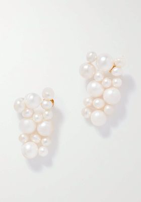 Recycled Gold Vermeil Pearl Earrings from Completedworks