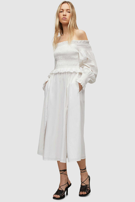 Launa Shirred Broderie Dress from AllSaints