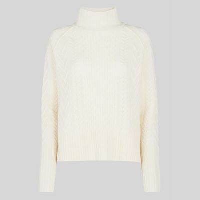 Cable Funnel Neck Wool Knit from Whistles