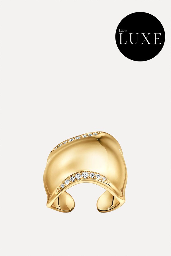 Bone Ring in Yellow Gold With Diamonds from Tiffany & Co. X Elsa Peretti® 