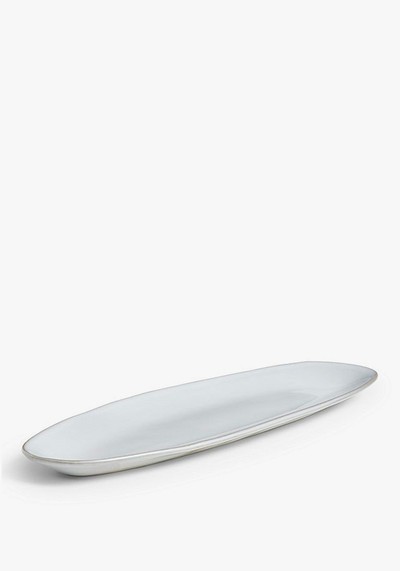 Smooth Stoneware Narrow Platter from Nosse Ceramics 