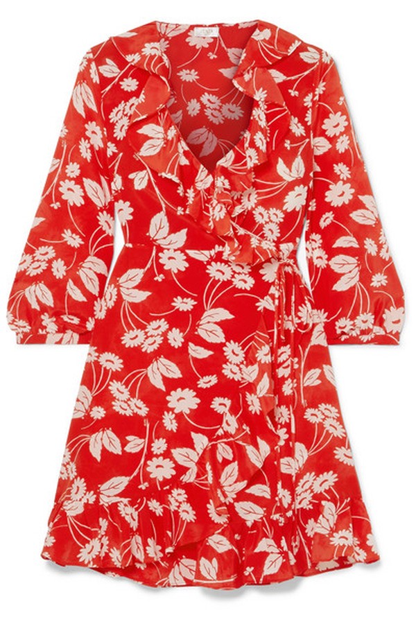 Floral-Print Silk Crepe Wrap Dress from Rixo London