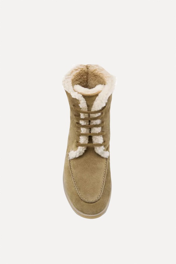 Flat Split Leather Ankle Boots With Lining from Massimo Dutti