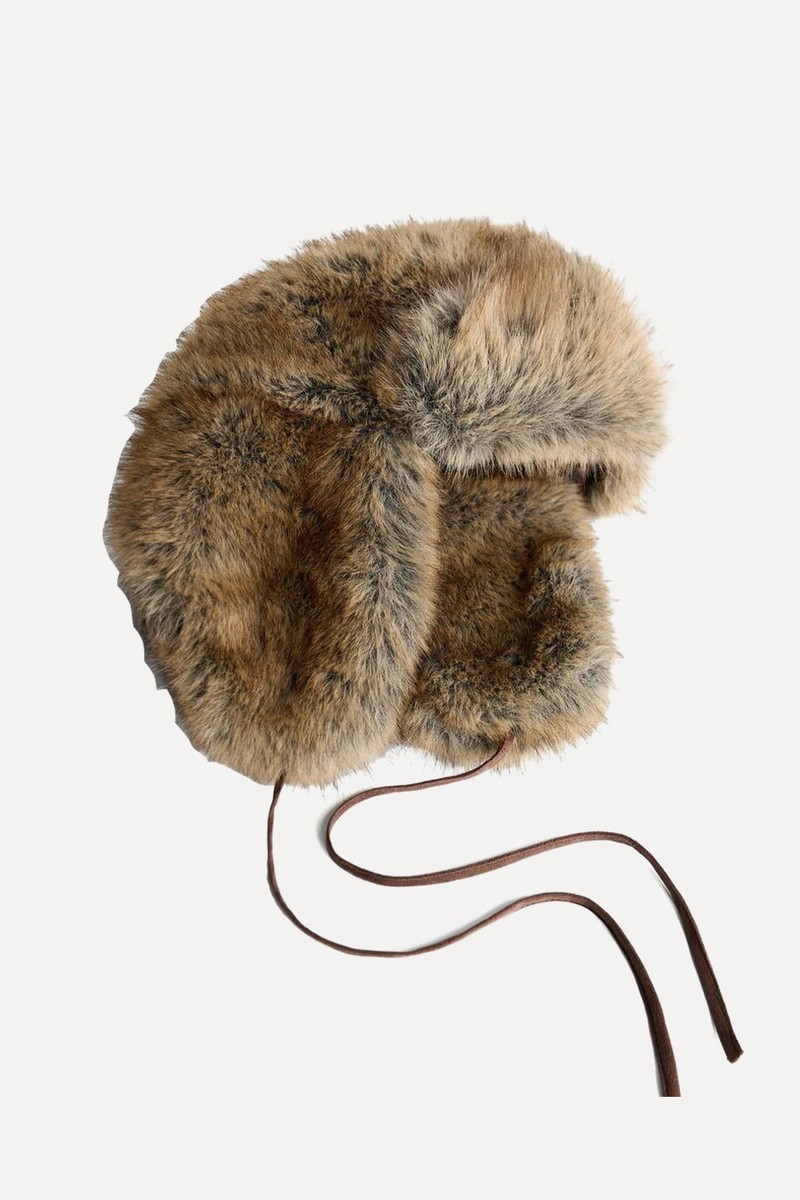 Faux Fur Beanie from Bershka