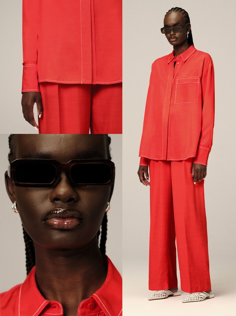 Oversized Contrast Stitch Shirt & Trousers Co-Ord, £150