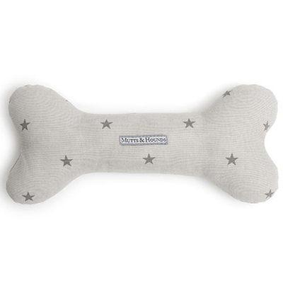 Grey Stars Squeaky Bone Dog Toy