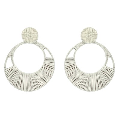 Topographical Iraca Hoop Earring