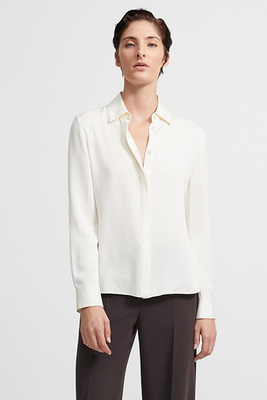 Fitted Shirt In Stretch Silk