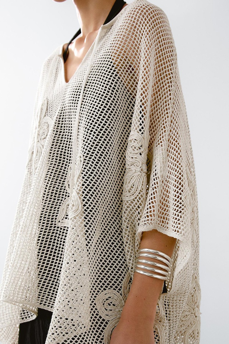 Embroidered Cutwork Cape