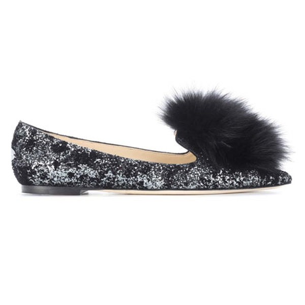 Fur-Trimmed Ballerinas from Jimmy Choo