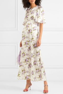 Floral-Print Silk-Charmeuse Maxi Dress from Les Reveries