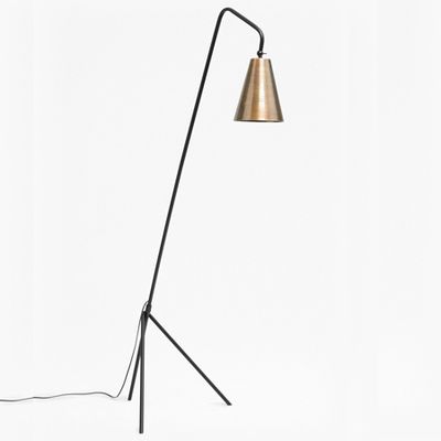 Conical Brass Floor Lamp