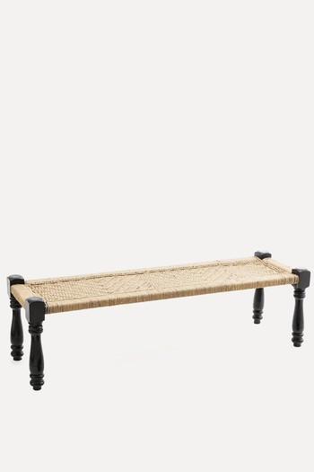 Adas Mango Wood & Rope Indian Style Bench from La Redoute