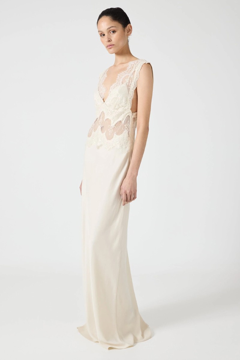 Visions Lace Floor Length Dress