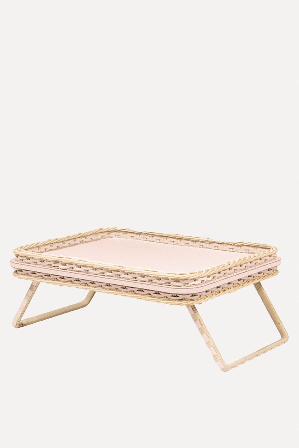 Reims Leather & Rattan Bed Tray from Giobagnara