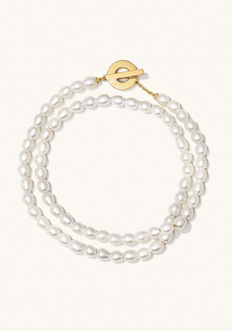 Bold Pearl Double Wrap Bracelet from Mejuri