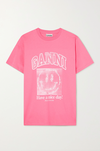 + NET SUSTAIN Printed Organic Cotton-Jersey T-Shirt from GANNI