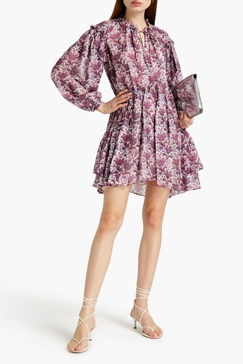 Magenta Printed Silk-Georgette Mini Dress, £515