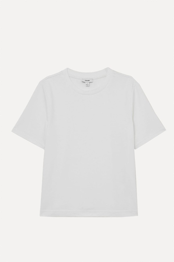 Josie Stretch-Cotton Ribbed-Neck T-Shirt from Reiss