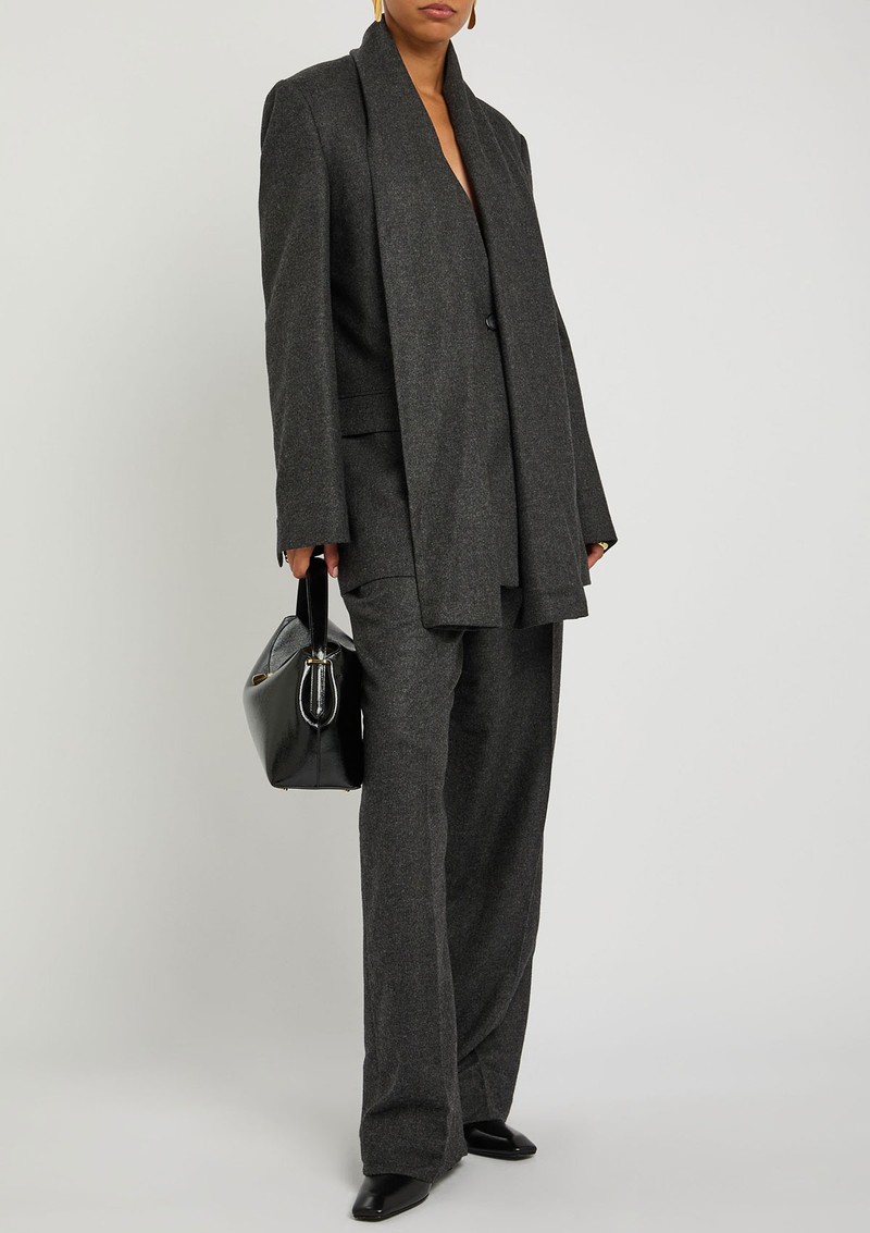 Scarf-Effect Flannel Blazer from Toteme