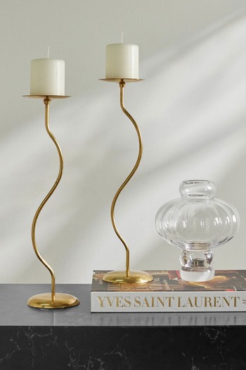 Dancing Duo Brass Candlesticks from Fourth Street