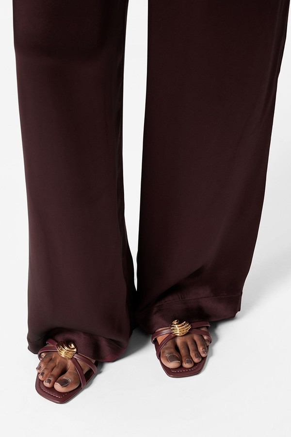Embellished Heeled Leather Sandals