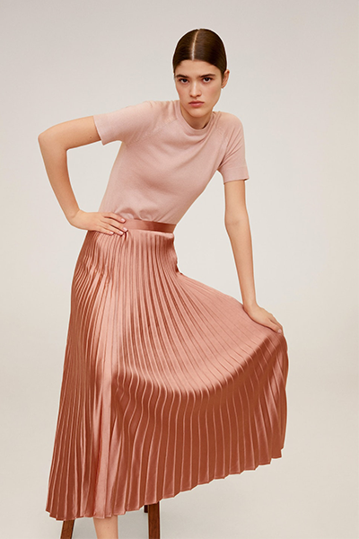 Pleated Midi Skirt from Mango