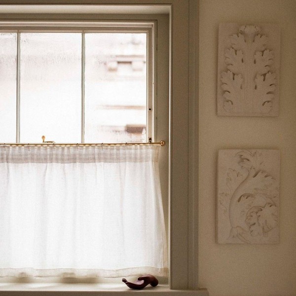 Cafe Curtain Pleated from East London Cloth