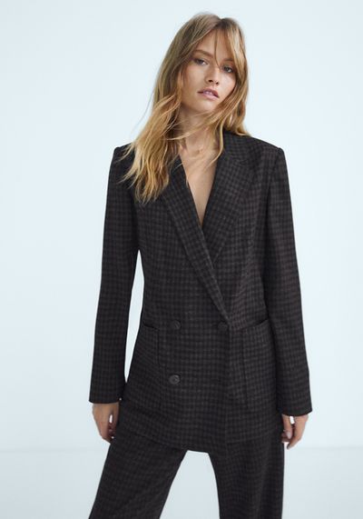 Wool Gingham Blazer from Massimo Dutti