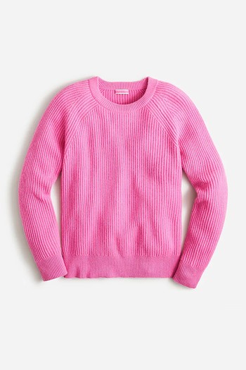 Ribbed Cashmere Oversized Crewneck Sweater  from J Crew