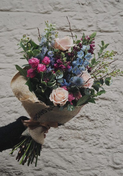 Hessian Wrap Posy from Bramble & Wild