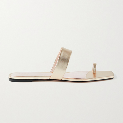 Metallic Leather Sandals from Porte & Paire