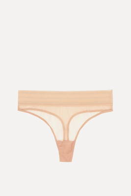 Bare Stretch-Tulle Thong from Else 