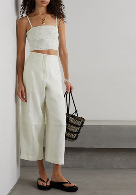 Cropped Linen Wide-Leg Pants from ATM Anthony Thomas Melillo