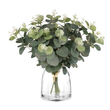 Artificial Eucalyptus And Glass Pot