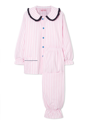 Ruffled Striped Pajama Set from Thelma & Leah