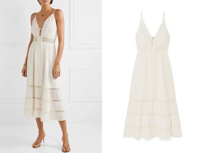 Shelley Lace-Trimmed Midi Dress from Reformation