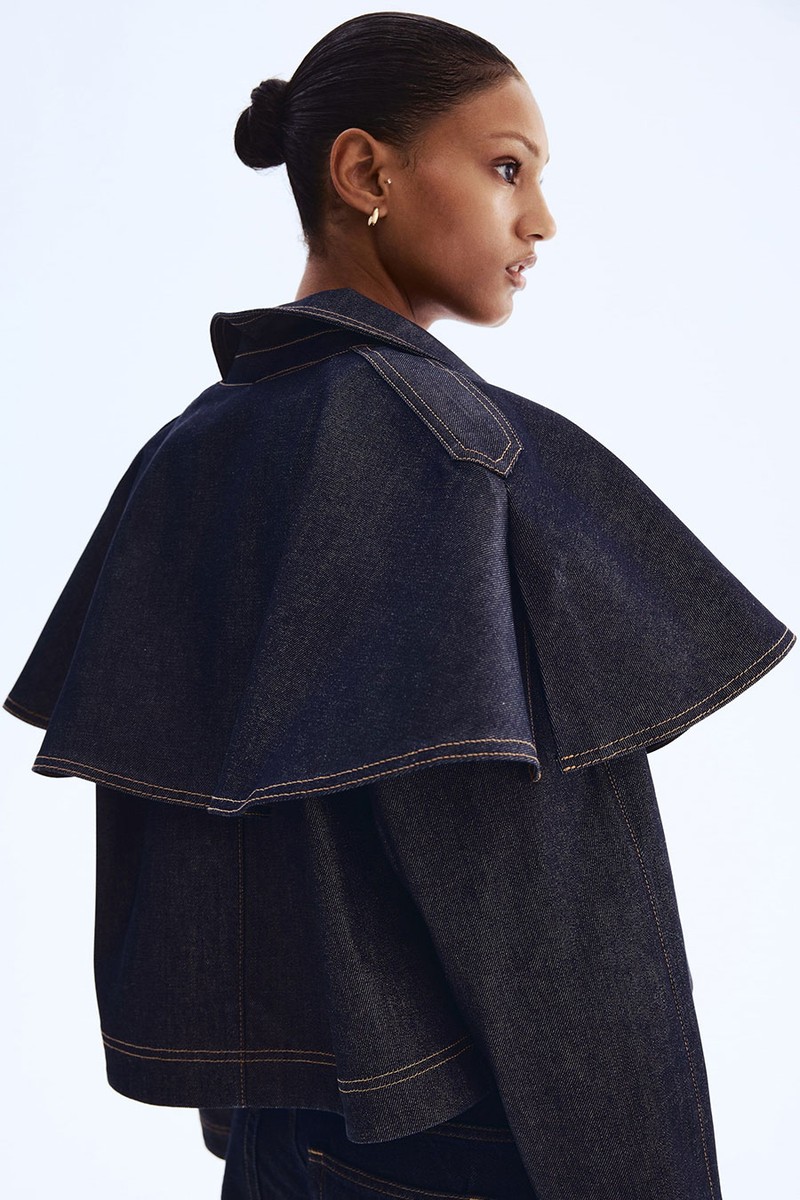 Cape-Detail Denim Jacket from H&M