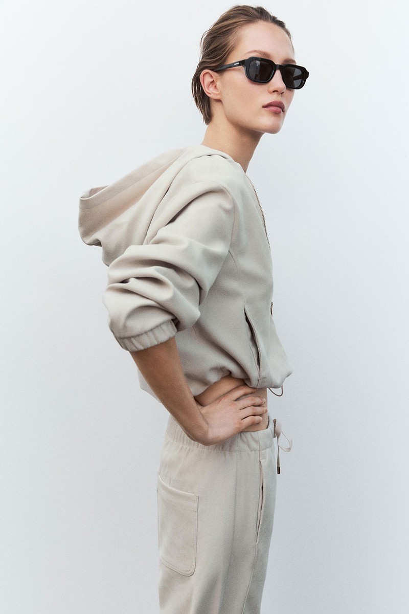 Textured Bomber Jacket With Hood