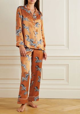 Lila Printed Silk-Satin Pajama Set from Olivia Von Halle