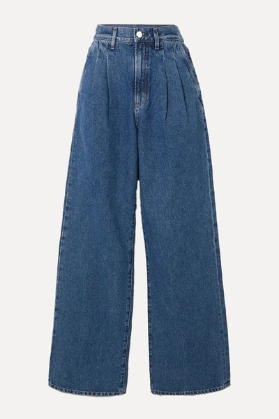 The Edgar Pleated High-Rise Wide-Leg Jeans from Goldsign