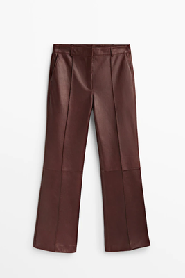 Nappa Leather Trousers With Seam Detail from Massimo Dutti