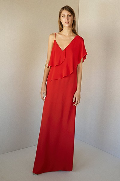 Asymmetric Neckline Maxi Dress