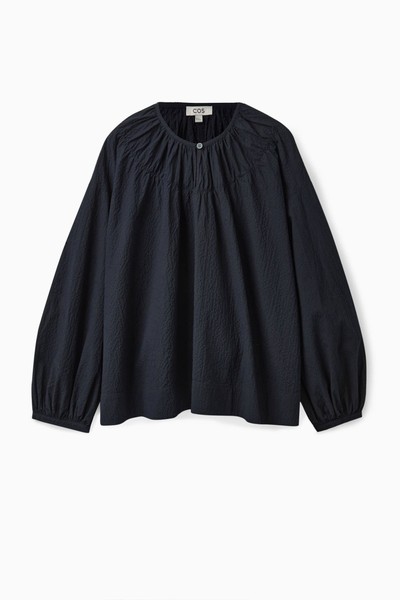 Oversized Seersucker Blouse